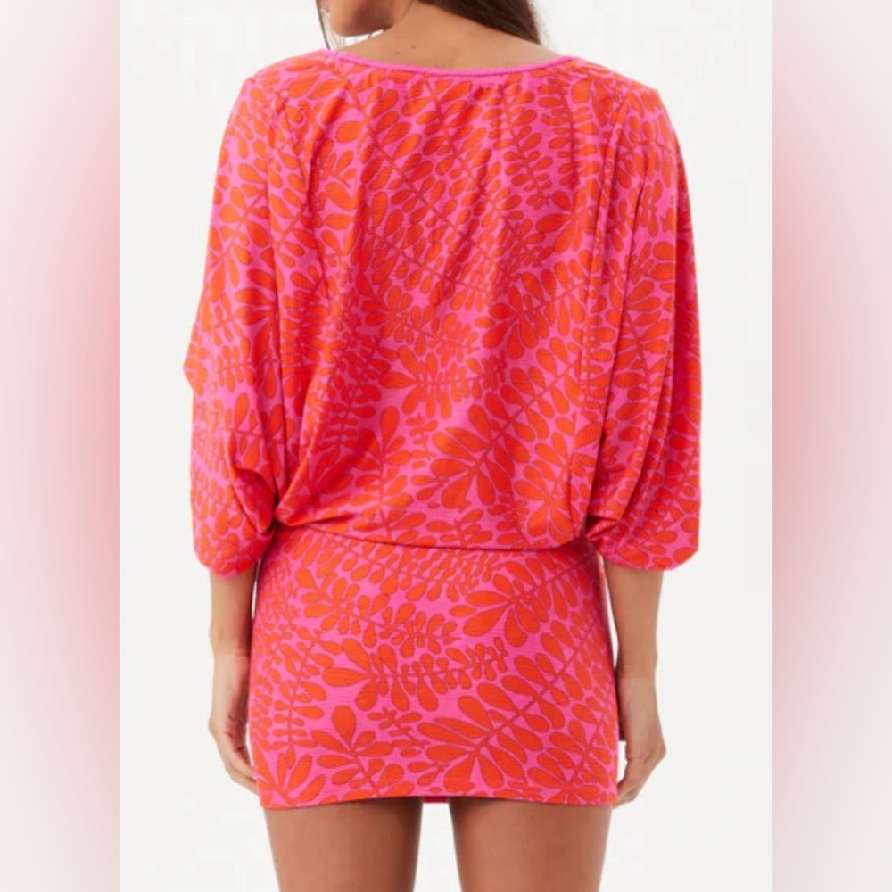 NWT Trina Turk WOMEN'S TRELLIS V-NECK TUNIC SWIM COVER-UP DRESS Size Medium - Picture 2 of 8